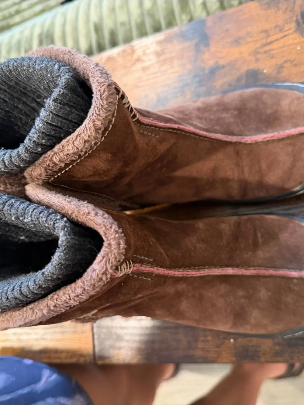 Women's Brown Suede Winter Pull-On Ankle Boots